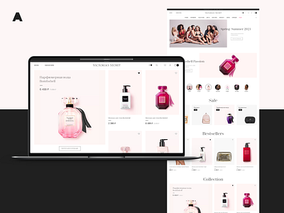 Victoria's Secret agima clean fashion interface minimal model perfume shop ui ux vogue web