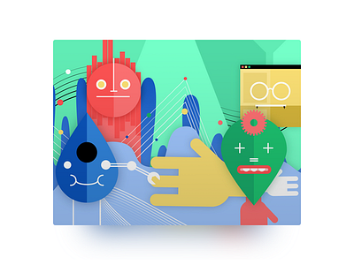 Google analytics 360 flat illustration material