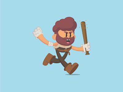 little big man angry man bearded guy character character design color crazy design fighter illustration man