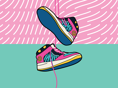 90's Sneakers 90s design illustration shoes sneakers