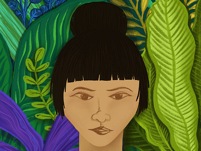 plant girl art artist design digital art digital illustration illustration illustrations