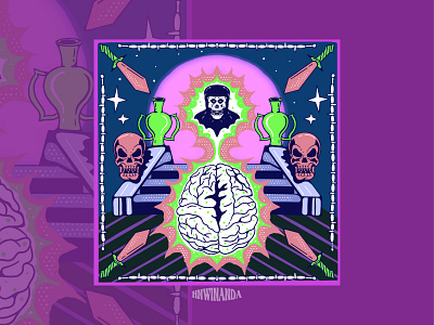 brainwash! 80s 90s abstract art colorful designmerch illustration illustrations illustrator musicalbum musiccoverart psychedelic skulls trippy