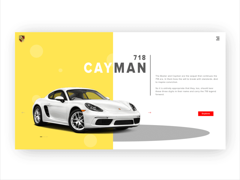 Porsche Cayma 718 - Website Design