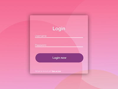 Login Form box button circles form login login form pink purple red sign up