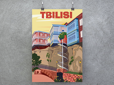 Poster "Tbilisi" for Geoposter adobeillustrator art design graphic illustration likawallace poster print printmedia vector