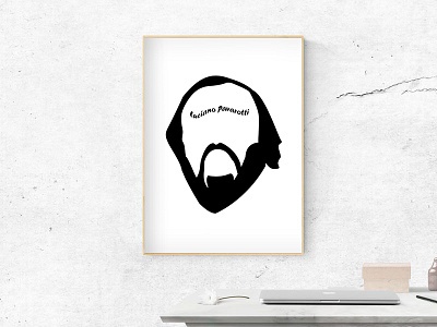 Typography Poster Pavarotti design graphic luciano minimalistic pavarotti portrait typography