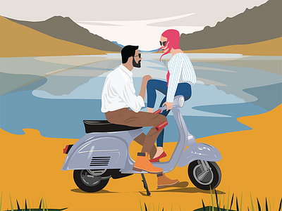 Illustration Life is beautiful adobeillustrator couple design georgia graphic illustration lagodekhi lifeisbeautiful likakedelashvili vector