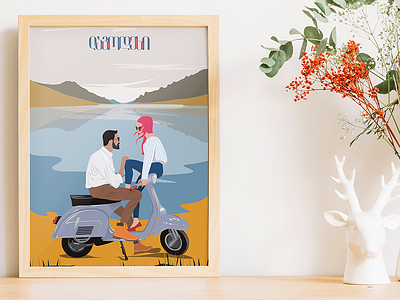 Couple in Lagodekhi Illustration adobeillustrator couple georgia graphic illustration likakedelashvili vector