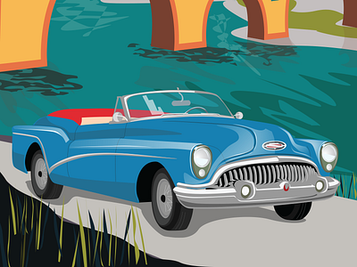 Vintage car illustration