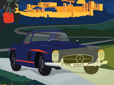 Vintage car illustration