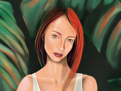 Red Girl adobephotoshop art design graphic illustration likawallace wacom wacomintuos woman