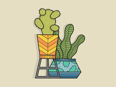 2 plants cactus design green illustration illustrator leaves plants procreate sketch sustainable