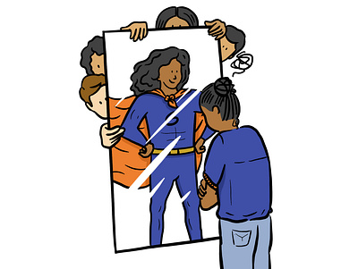 Be my mirror anxiety depression illustration illustrator mentalhealth self doubt self image strength superwoman support