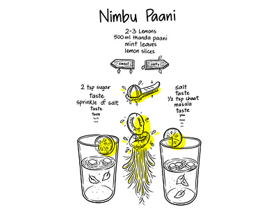 Nimbu paani food food illustration illustration illustrator lemonade procreate sketch