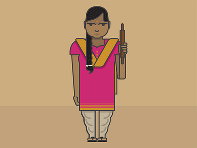 Bai series 03 adobe illustrator cook equality fair labour illustration illustrator indian maid