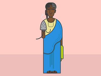 Bai series 02 adobe illustrator equality fair labour illustration illustrator indian maid sketch vector illustration