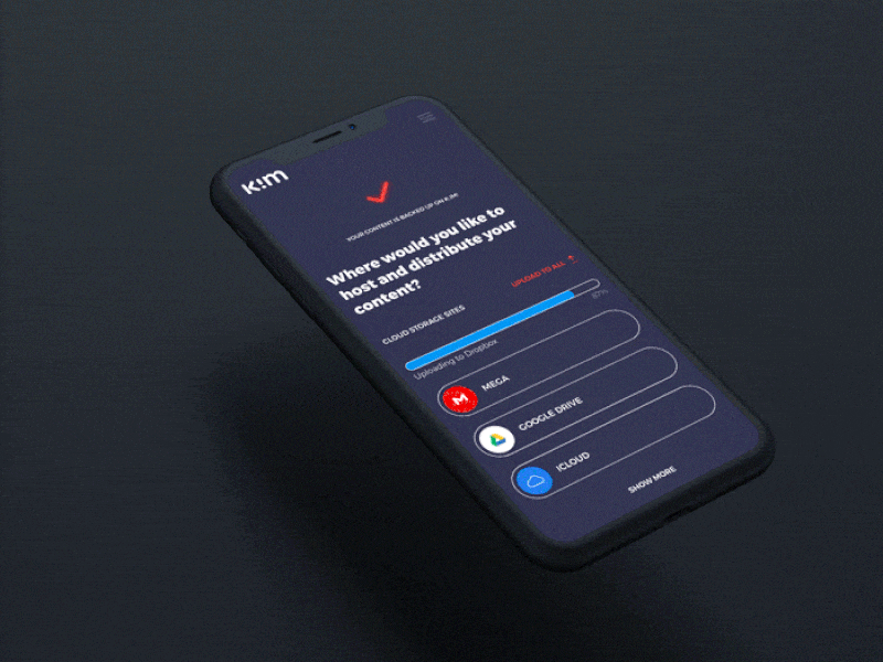 K.im animation distribute content mobile upload file