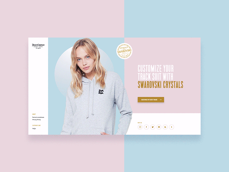 Juicy Couture with Swarovski customisation desktop fashion interaction uiux