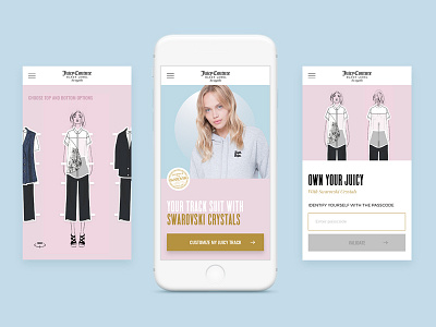 Juicy Couture with Swarovski customisation fashion interaction mobile uiux