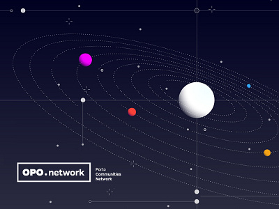 OPO.network brand community logo planetary system