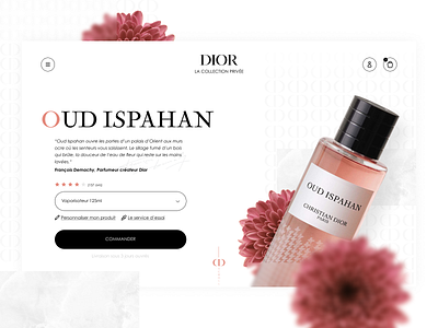 Dior "Collection privée" Product page design dior ecommerce figma glassmorphism luxe luxury parallax perfume product page