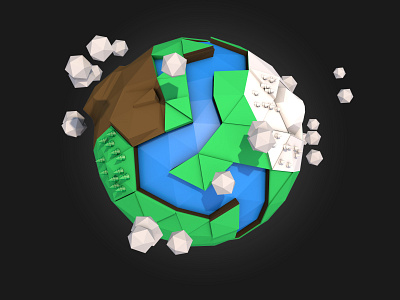 Tiny Planet c4d cinema 4d illustration low poly planet