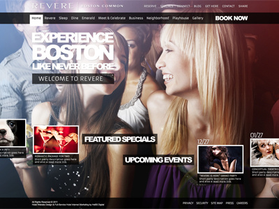 Revere full screen hotel html5 website