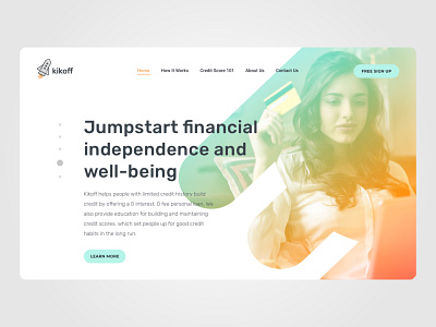 Kikoff branding clean design financial hero ui user experience user interface ux web design webdesign