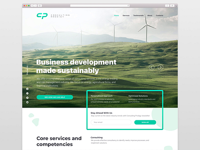 Consulting Prodigy concept hero image ui user experience user interface ux ux design web design website website design