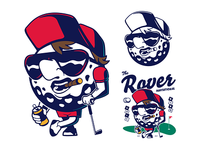 Golfman attitude ball branding cap character character design cigar color concept art design glasses golf illustration illustrator soft drink sport t shirt vector