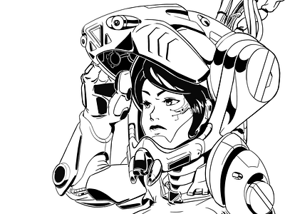 Illustration - SciFi anime character conceptart cyber cyberpunk driver future hardsurface illustration illustrator mecha robot scifi woman