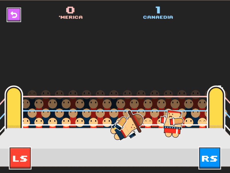 Canada takes the point! animated boxing game mountie sketch