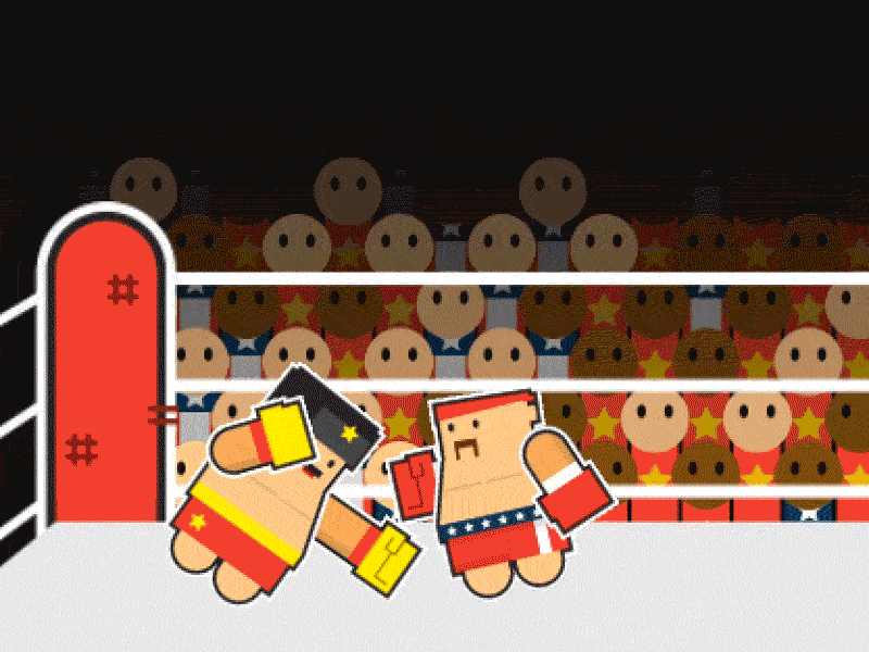 Russia wins it boxing characters game gif