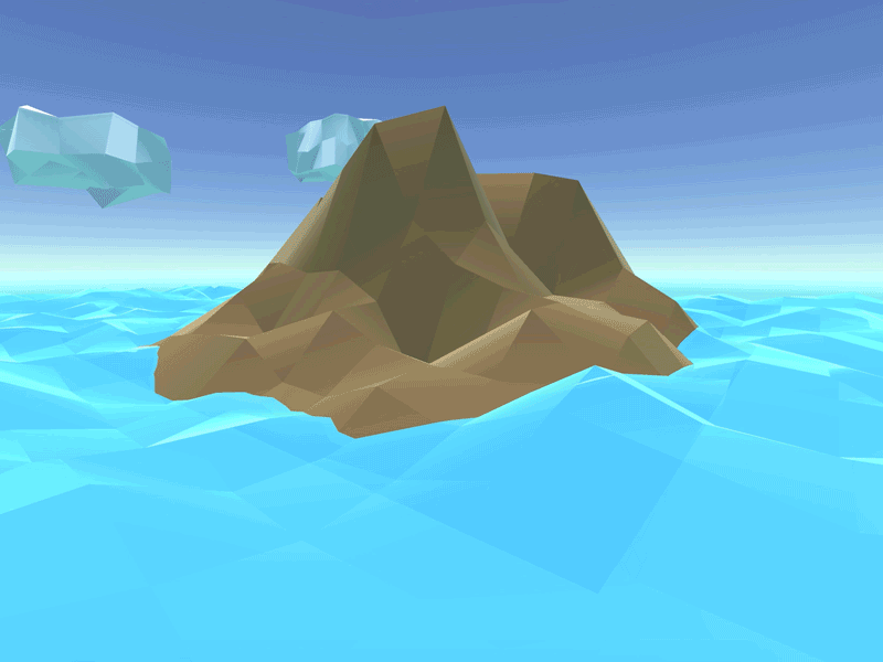 The Island 3d island low poly render sea water