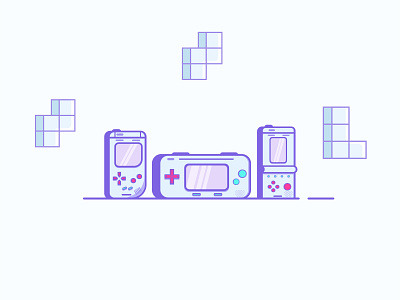 Game Boy 2d game boy illustration tetris