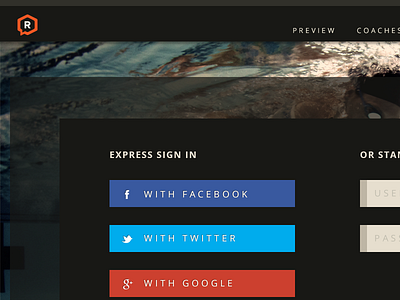 Express Sign In Modal basketball facebook g google plus log in login modal swim twitter