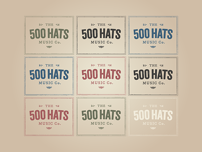 500 Hats Colors antique desaturated grunge logo rough veneer weather weathered