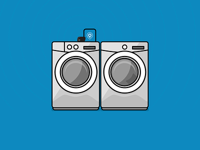 Washer Dryer Combo on the Physical Web beacon beacons bkon blue dryer illustration physical web washer