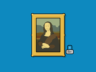 Mona Lisa - Physical Web Museum Use Case art beacon beacons bkon blue bluetooth illustration louvre mona lisa phyid physical web smile