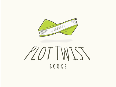 Plot Twist Books Logo book green illustration line drawing plot reading