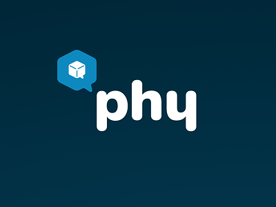 Phy Logo blue cube logo navy nunito physical web qr rounded soft