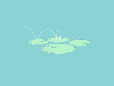 Lily Pads frog ghost hop jump lily pad monet pac man pastel water