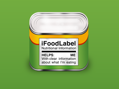 iFoodLabel Icon (color revisions) can icon label