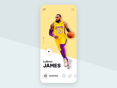 Most Famous Athletes animation app basketball design interaction ios lebron james lionel messi minimal soccer sport ui ux