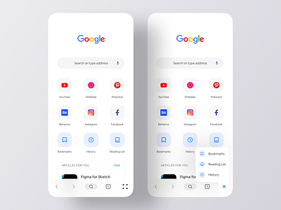 Chrome Browser UI Concept android appdesign brand design browser chrome clean google interface minimal ui ui design uiux userexperiencedesign ux uxdesigner