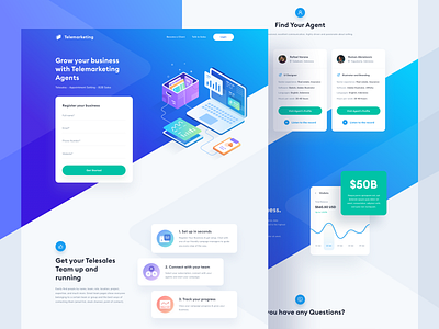 Telemarketing Landing Page android brand design branding concept design homepage design interface ios logo minimal typography ui ui design uiux userexperience userinterface ux vector web