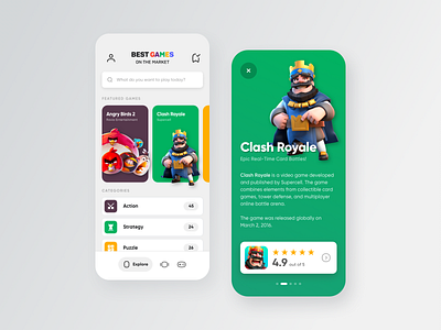 Phone Games Mobile App android app app concept appdesign brand design branding clean concept design interface ios minimal mobile mobile games ui uiuxdesign userexperience userinterface ux web
