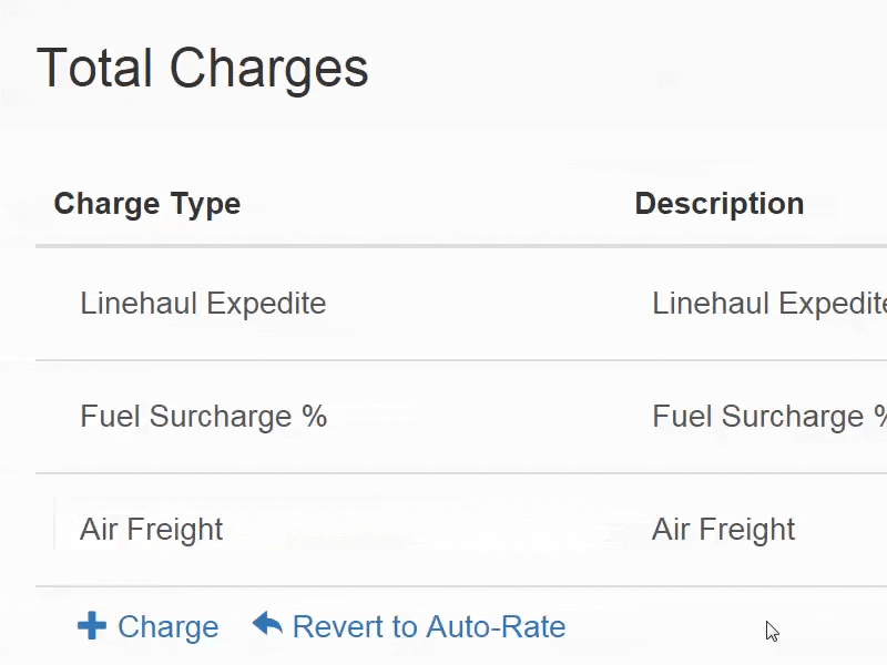 Order Rating bootstrap charges cost fleet load order rating shipment tms