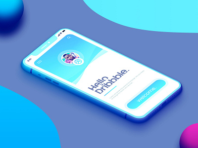 Hello Dribbble ! dribbble hello hello shot iphone x mobile app mockup ui user info user page ux welcome