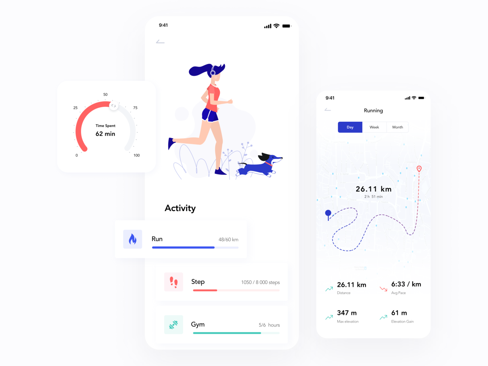Running app by Nastia Diadenchuk for EPAM Design Team on Dribbble